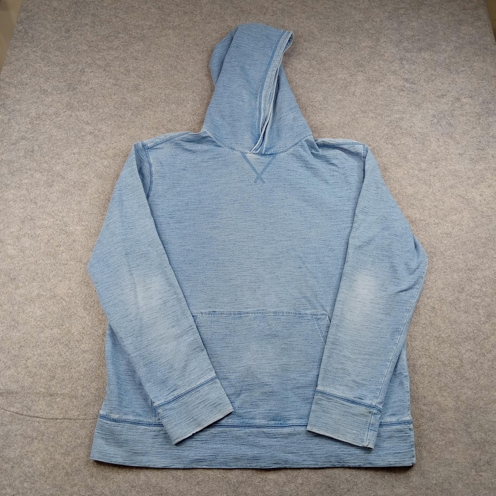 Express Hoodie Mens‎ Large Blue Lightweight Jersey Pullover Sweatshirt Kangaroo